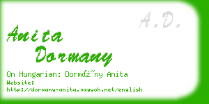 anita dormany business card